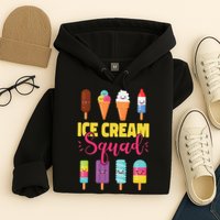Ice Cream Team Cone Popsicle Ice Cream Squad Hoodie