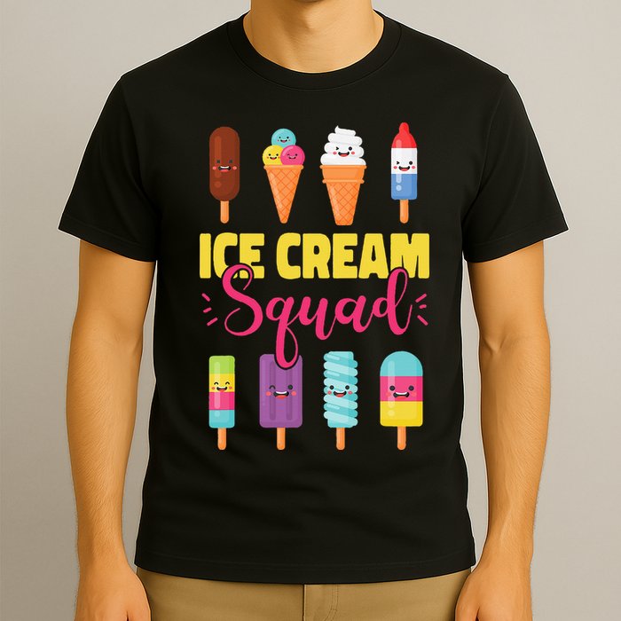Ice Cream Team Cone Popsicle Ice Cream Squad T-Shirt