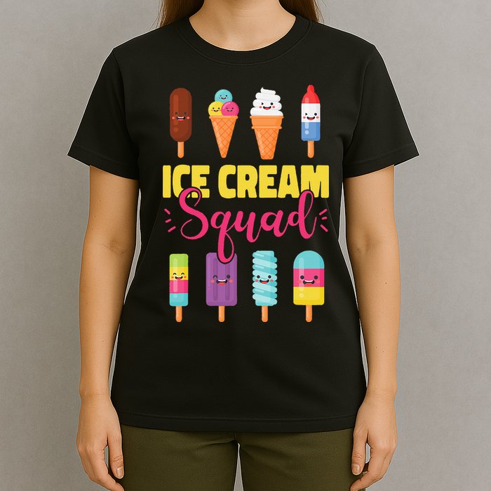 Ice Cream Team Cone Popsicle Ice Cream Squad T-Shirt