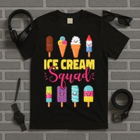 Ice Cream Team Cone Popsicle Ice Cream Squad T-Shirt