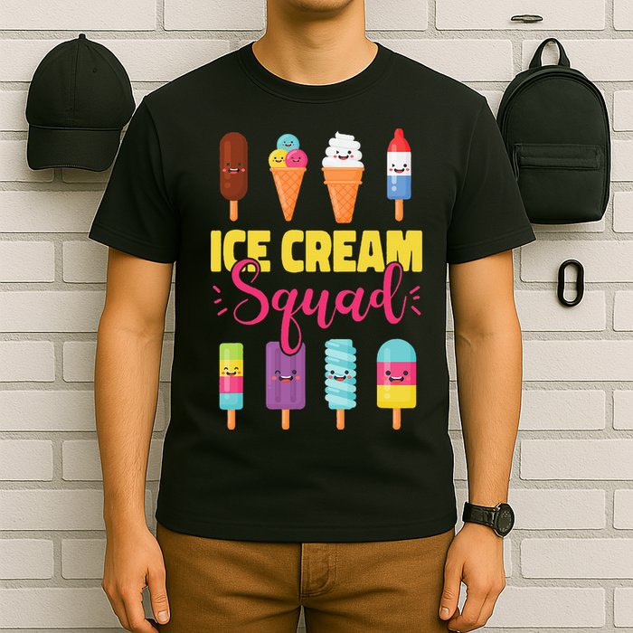 Ice Cream Team Cone Popsicle Ice Cream Squad T-Shirt