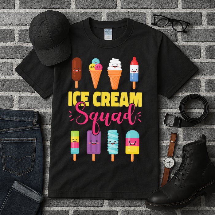 Ice Cream Team Cone Popsicle Ice Cream Squad Tall T-Shirt