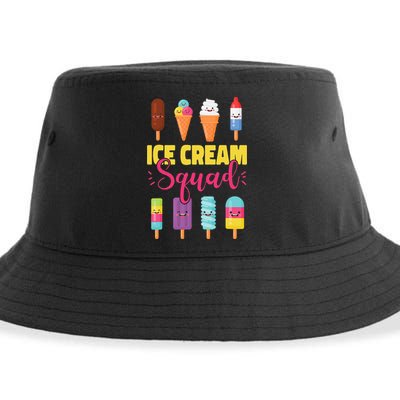 Ice Cream Team Cone Popsicle Ice Cream Squad Sustainable Bucket Hat