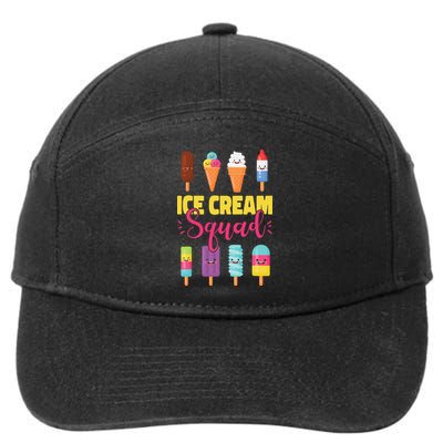 Ice Cream Team Cone Popsicle Ice Cream Squad 7-Panel Snapback Hat