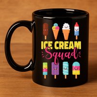Ice Cream Team Cone Popsicle Ice Cream Squad 11oz C Handle Ceramic Mug