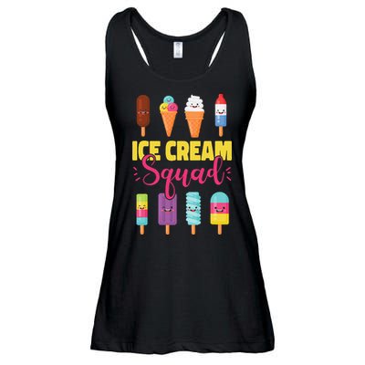 Ice Cream Team Cone Popsicle Ice Cream Squad Ladies Essential Flowy Tank