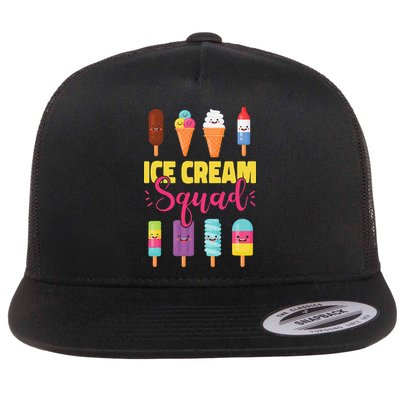 Ice Cream Team Cone Popsicle Ice Cream Squad Flatbill Hat