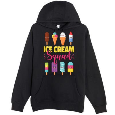 Ice Cream Team Cone Popsicle Ice Cream Squad Premium Pullover Hoodie