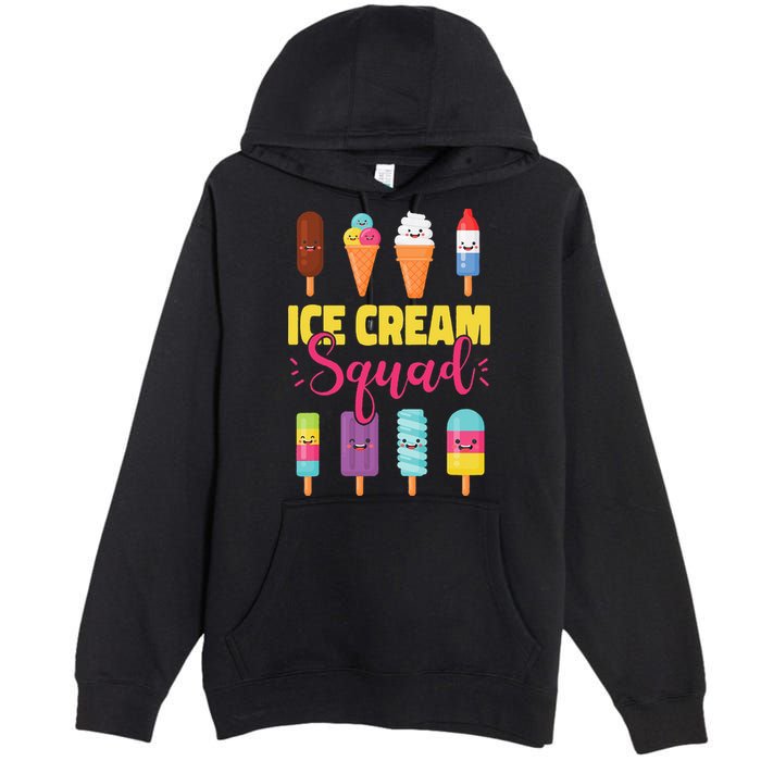 Ice Cream Team Cone Popsicle Ice Cream Squad Premium Pullover Hoodie
