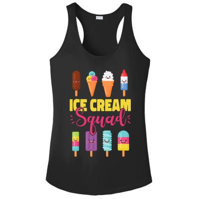 Ice Cream Team Cone Popsicle Ice Cream Squad Ladies PosiCharge Competitor Racerback Tank