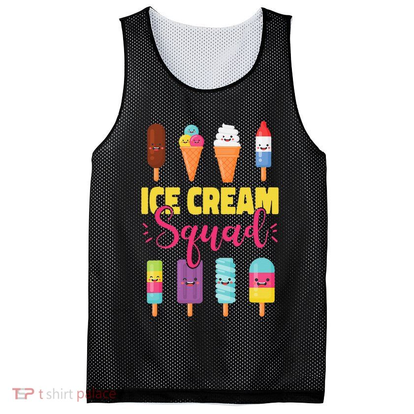 Ice Cream Team Cone Popsicle Ice Cream Squad Mesh Reversible Basketball Jersey Tank