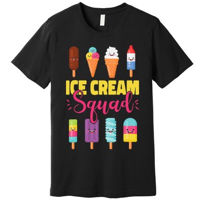 Ice Cream Team Cone Popsicle Ice Cream Squad Premium T-Shirt