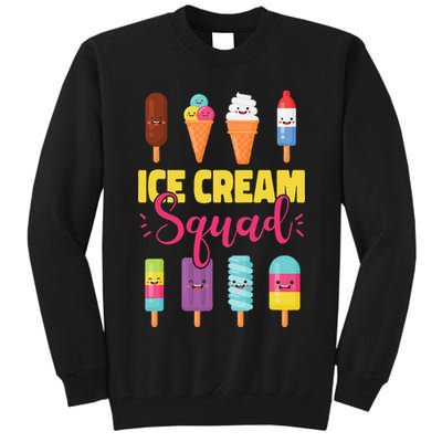 Ice Cream Team Cone Popsicle Ice Cream Squad Tall Sweatshirt