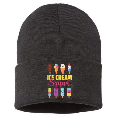 Ice Cream Team Cone Popsicle Ice Cream Squad Sustainable Knit Beanie