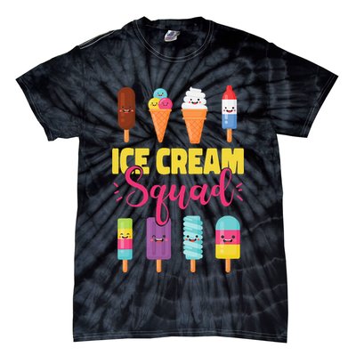 Ice Cream Team Cone Popsicle Ice Cream Squad Tie-Dye T-Shirt