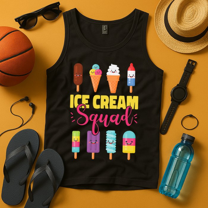 Ice Cream Team Cone Popsicle Ice Cream Squad Tank Top