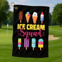 Ice Cream Team Cone Popsicle Ice Cream Squad Golf Towel