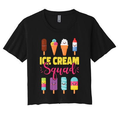 Ice Cream Team Cone Popsicle Ice Cream Squad Crop Top