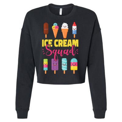 Ice Cream Team Cone Popsicle Ice Cream Squad Cropped Pullover Crew