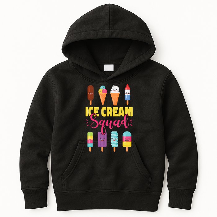 Ice Cream Team Cone Popsicle Ice Cream Squad Kids Hoodie
