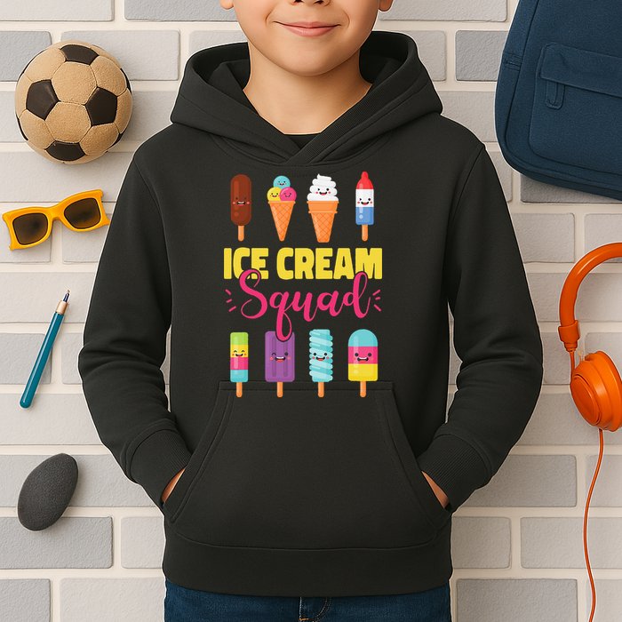 Ice Cream Team Cone Popsicle Ice Cream Squad Kids Hoodie