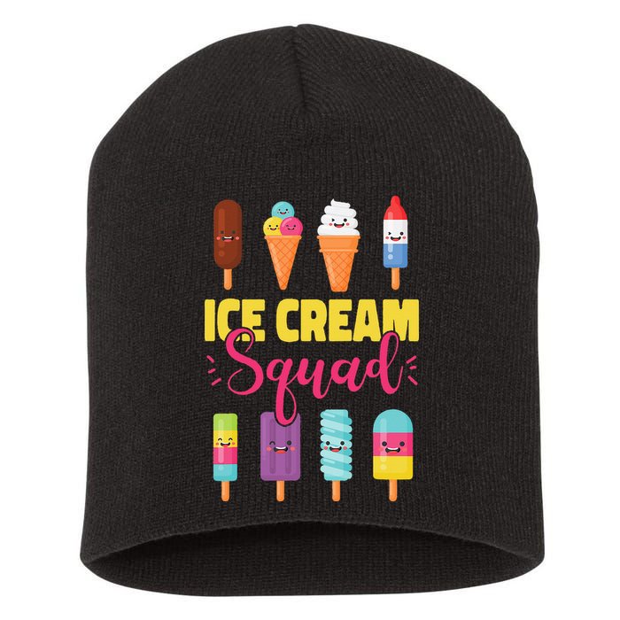 Ice Cream Team Cone Popsicle Ice Cream Squad Short Acrylic Beanie