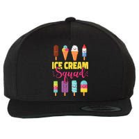 Ice Cream Team Cone Popsicle Ice Cream Squad Wool Snapback Cap