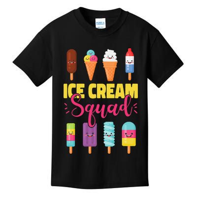 Ice Cream Team Cone Popsicle Ice Cream Squad Kids T-Shirt