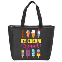 Ice Cream Team Cone Popsicle Ice Cream Squad Zip Tote Bag