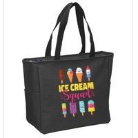 Ice Cream Team Cone Popsicle Ice Cream Squad Zip Tote Bag