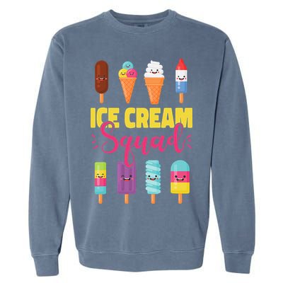 Ice Cream Team Cone Popsicle Ice Cream Squad Garment-Dyed Sweatshirt