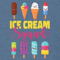 Ice Cream Team Cone Popsicle Ice Cream Squad Garment-Dyed Sweatshirt