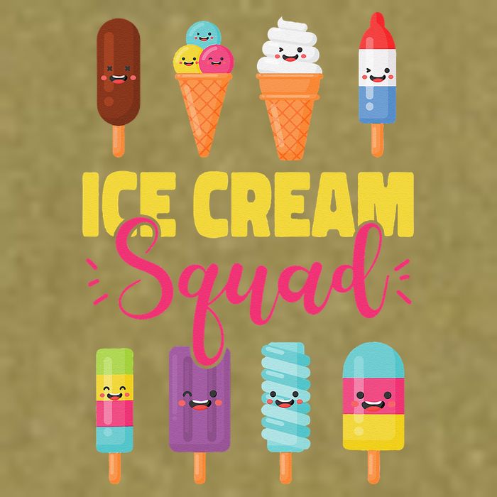 Ice Cream Team Cone Popsicle Ice Cream Squad Garment-Dyed Women's Muscle Tee