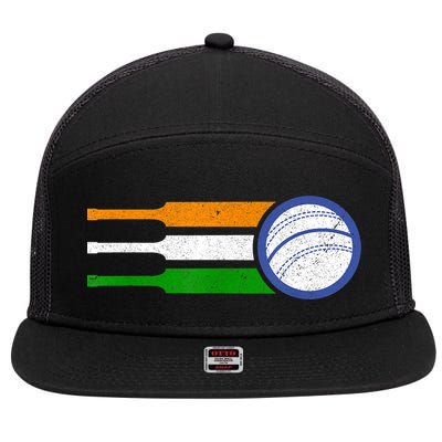 India Cricket Team Gift Indian Cricket Fan Flag Gift 7 Panel Mesh Trucker Snapback Hat