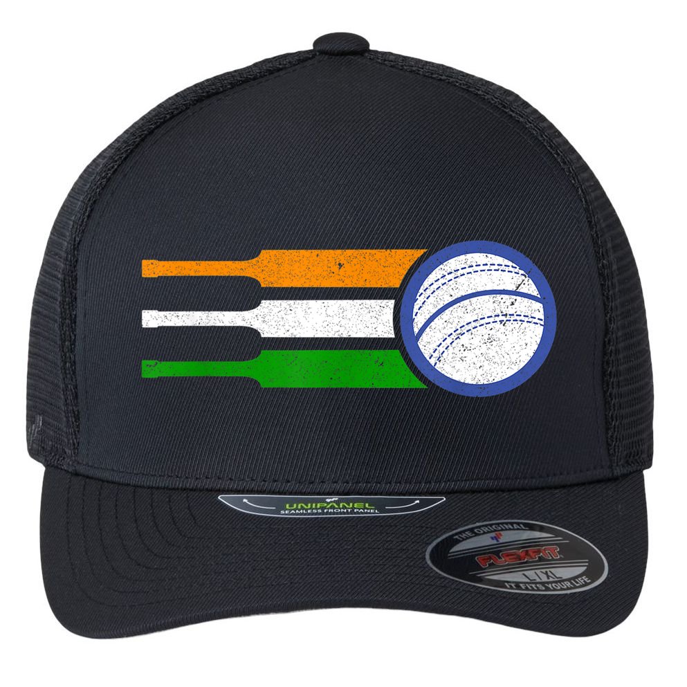 India Cricket Team Gift Indian Cricket Fan Flag Gift Flexfit Unipanel Trucker Cap