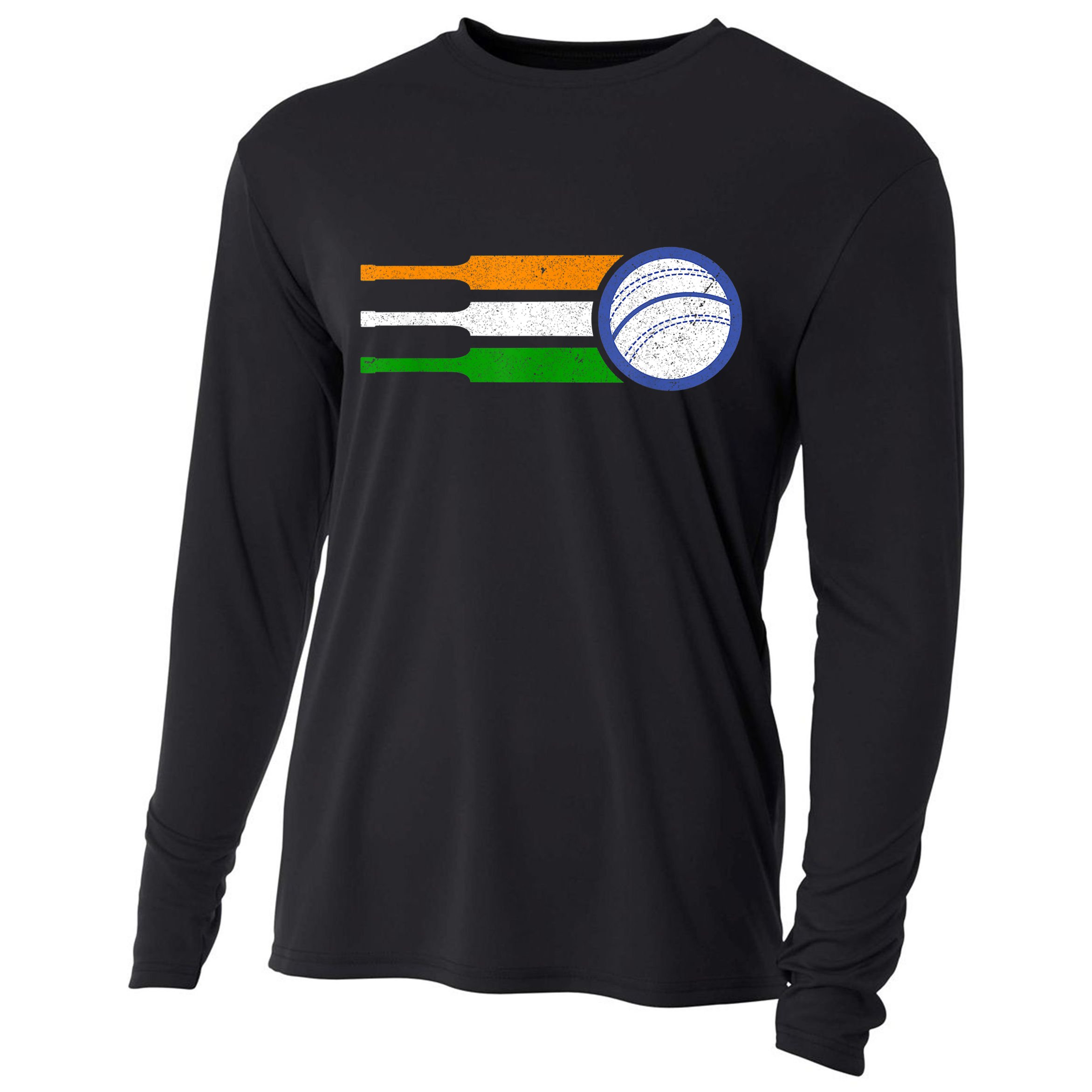 India Cricket Team Gift Indian Cricket Fan Flag Gift Cooling Performance Long Sleeve Crew