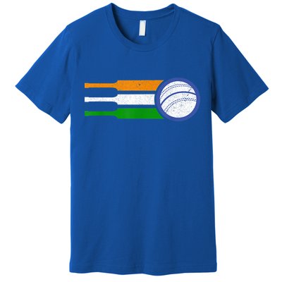 India Cricket Team Gift Indian Cricket Fan Flag Gift Premium T-Shirt