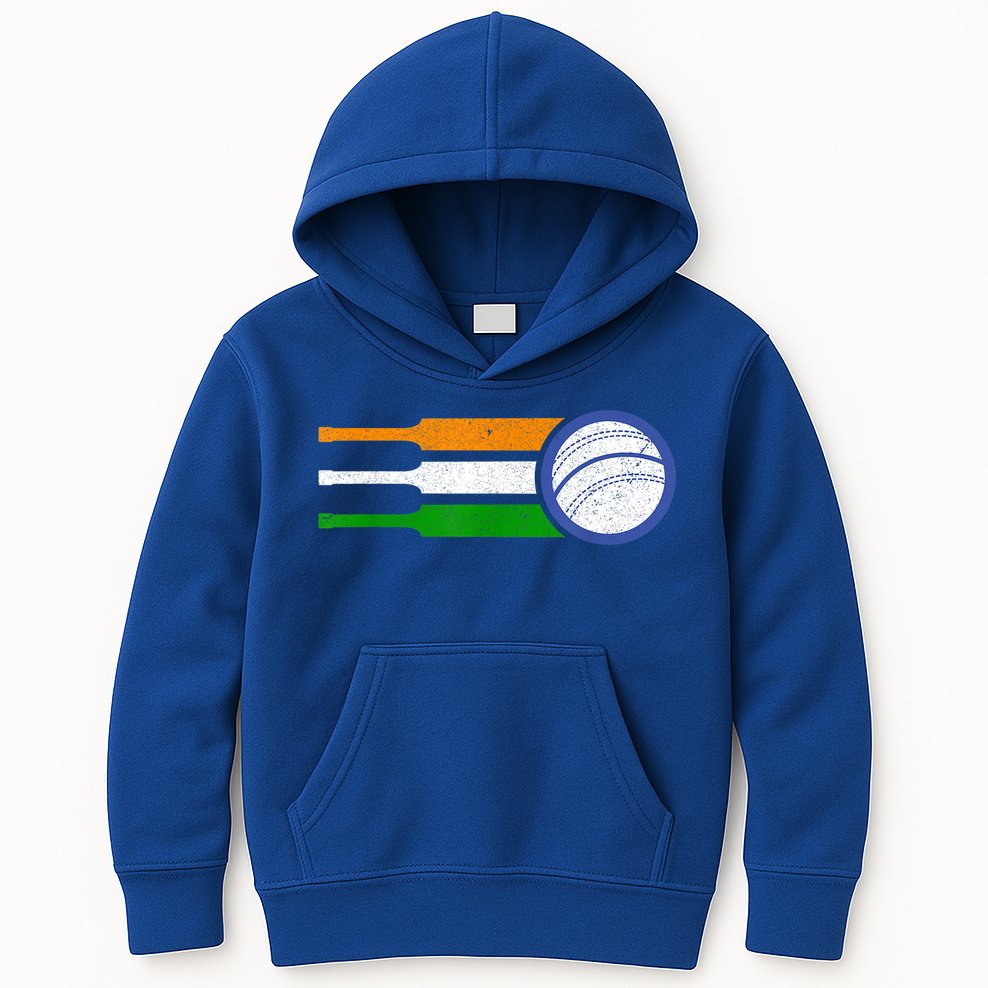 India Cricket Team Gift Indian Cricket Fan Flag Gift Kids Hoodie