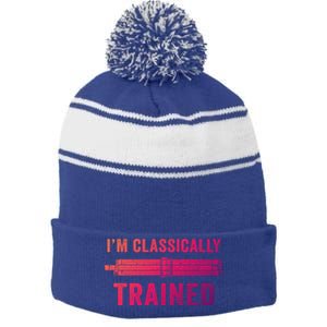 IM Classically Trained Slide Rule Mechanical Analog Gift Stripe Pom Pom Beanie