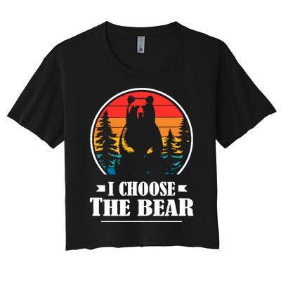 I Choose The Bear Women's Crop Top Tee