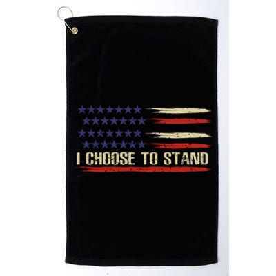 I Choose To Stand Gift Pledge Of Allegiance American Flag Gift Platinum Collection Golf Towel