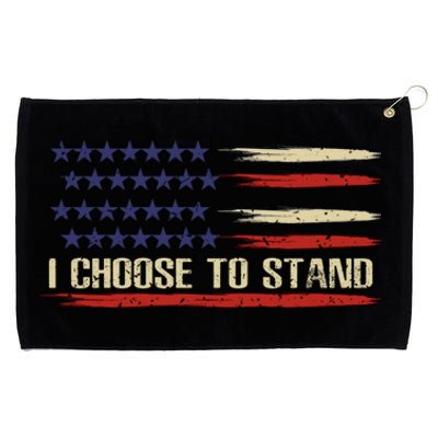 I Choose To Stand Gift Pledge Of Allegiance American Flag Gift Grommeted Golf Towel