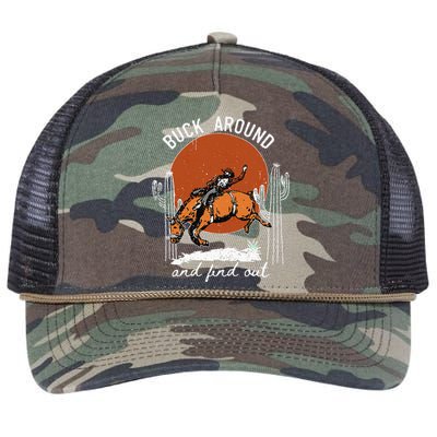 ItS Cool To Be Cowboy Buck Around And Find Out Retro Rope Trucker Hat Cap