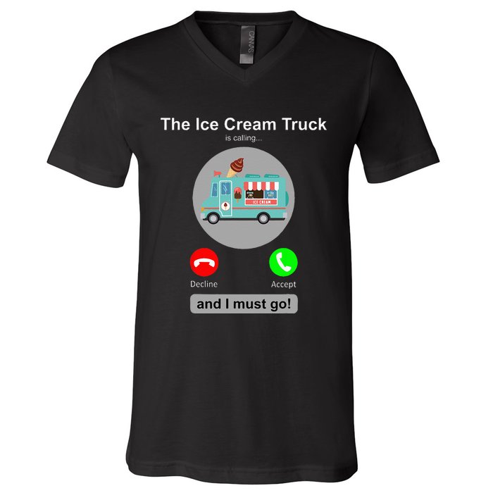 Ice Cream Truck Funny Ice Cream Truck Lover Gift V-Neck T-Shirt