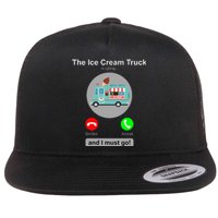 Ice Cream Truck Funny Ice Cream Truck Lover Gift Flat Bill Trucker Hat