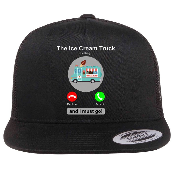 Ice Cream Truck Funny Ice Cream Truck Lover Gift Flat Bill Trucker Hat