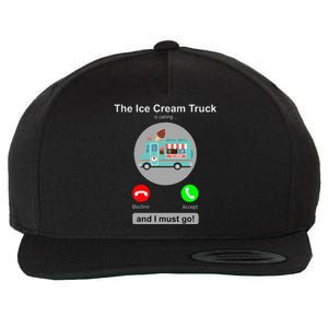 Ice Cream Truck Funny Ice Cream Truck Lover Gift Wool Snapback Cap