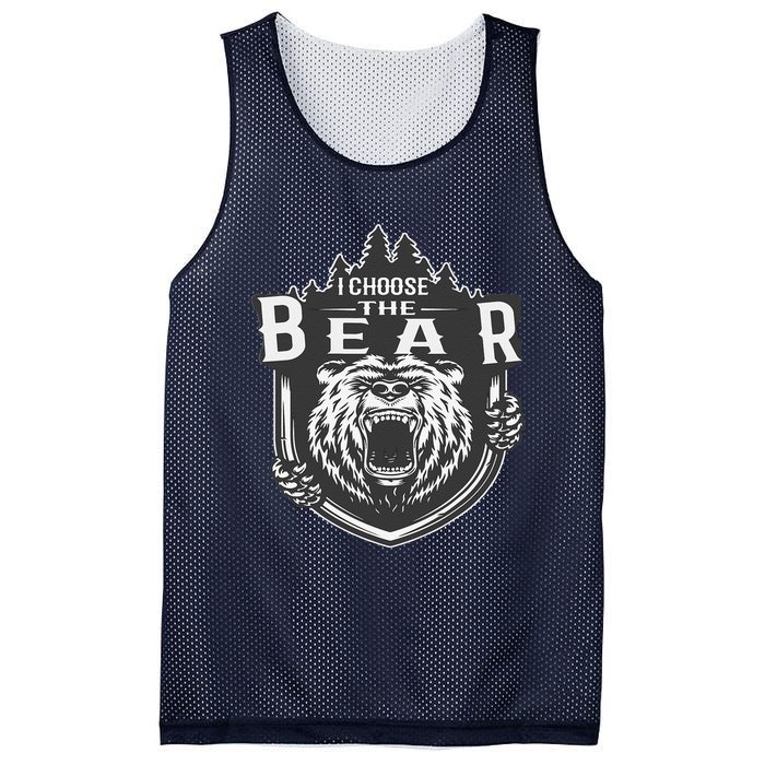 I Choose The Bear In The Woods Mesh Reversible Basketball Jersey Tank