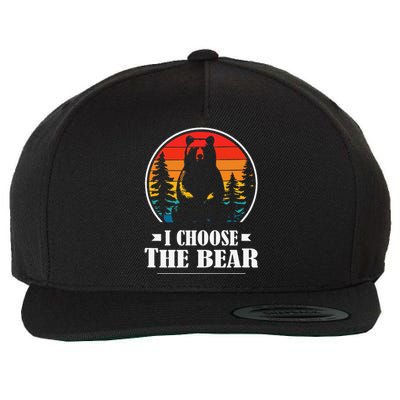 I Choose The Bear Cute Gift Wool Snapback Cap