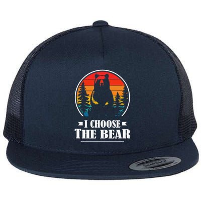 I Choose The Bear Cute Gift Flat Bill Trucker Hat